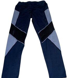 Womens Color Block Active Leggings 1X Polyester Spandex